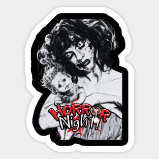 Horror night with haunted doll Sticker